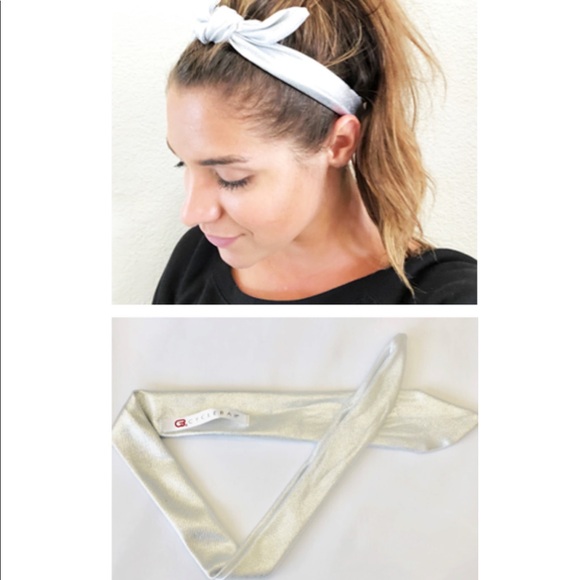 CycleBar Accessories - NWT CycleBar x Kinibands Tie Up Headband Silver